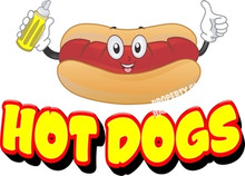 Hot Dogs Mustard Concession Food Truck Cart  Decal