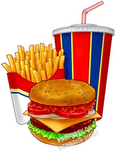 Cheeseburger Hamburger Soda Combo Food Restaurant Sign Decal 2578