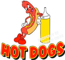 Hot Dogs Mustard Concession Food Truck Cart  Decal 2574