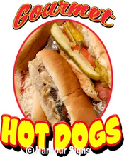 Gourmet Hot Dogs Concession Food Truck Decal