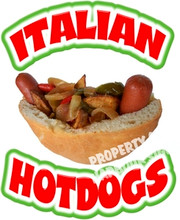 Italian Hot Dogs Hotdogs Concession Restaurant  Food Truck Vinyl Sign Decal
