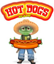 Hot Dogs Western Frog Theme Concession Food Truck Decal