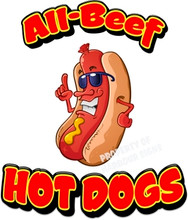 Hot Dogs All Beef Food Vinyl Decal