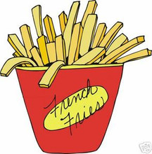 French Fries Concession Cart Fast Food Vinyl Sign Decal