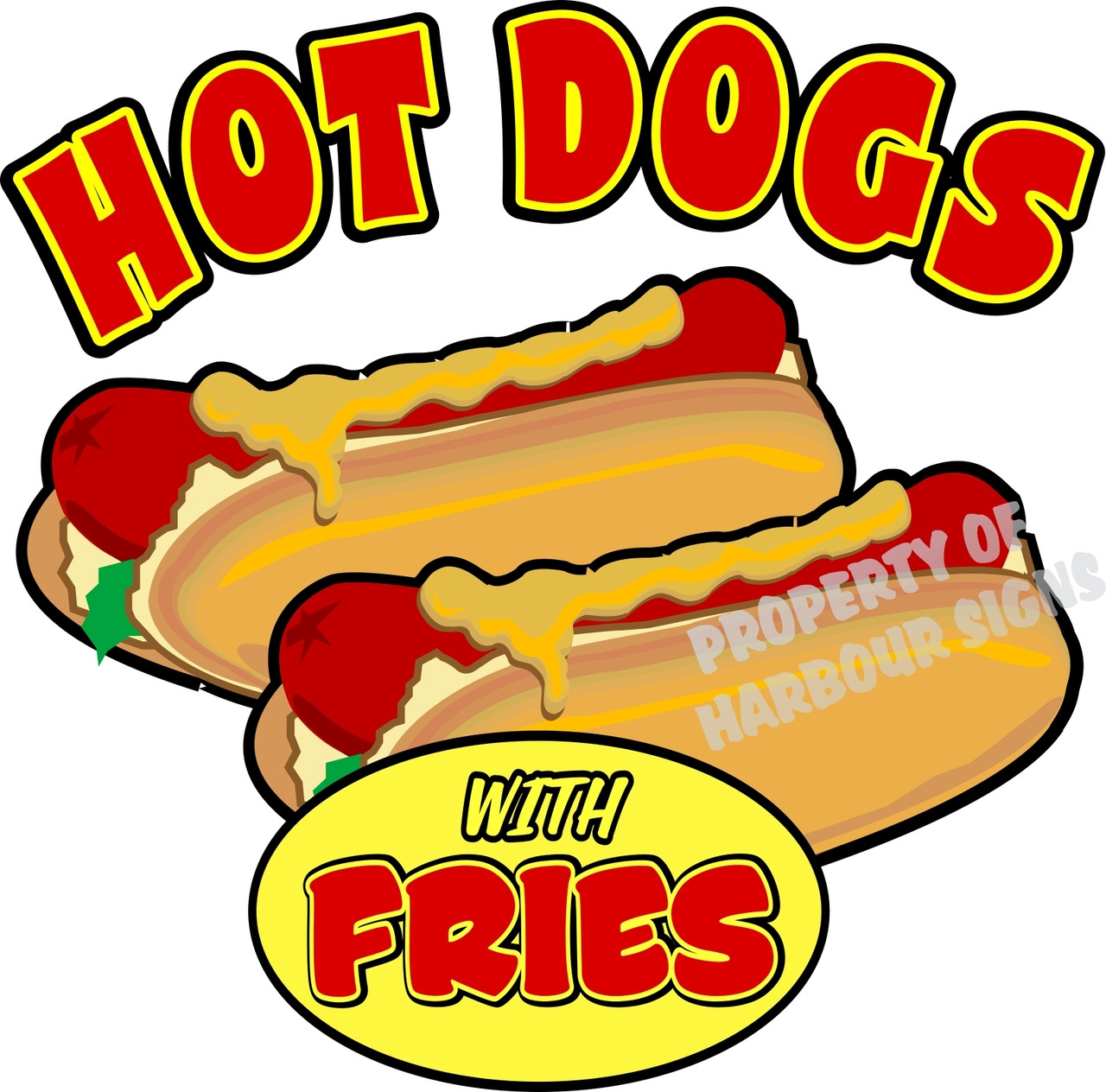 Concession Hot Dogs Hot Dog Food Sign Decal 14" 