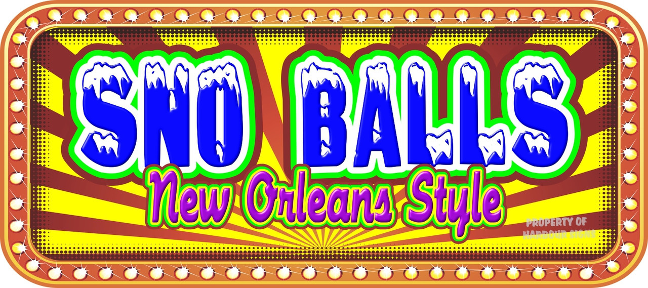 New Orleans Style SnoBalls Vinyl Lettering Decal