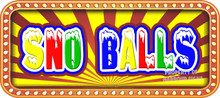 New Orleans Style Sno-Balls Vinyl Menu Decal for your Restaurant Storefront Window or Food Trucks and Concessions.