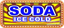 Soda Ice Cold Vinyl Menu Decal for Restaurant Storefront Window or Food Trucks and Concessions