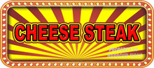 Cheese Steak Vinyl Menu Decal for Restaurant Storefront Window or Food Trucks and Concessions