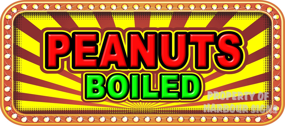 Peanuts Boiled Vinyl Menu Decal for your Restaurant Storefront Window or Food Trucks and Concessions.