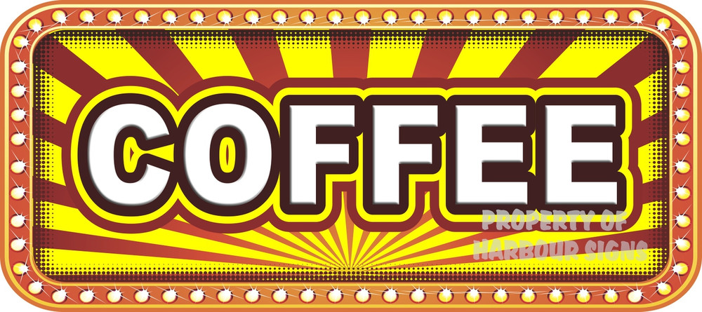 Coffee Vinyl Menu Decal for Restaurant Storefront Window or Food Trucks and Concessions
