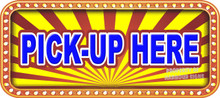 Pick-Up Here Vinyl Menu Decal for your Restaurant Storefront Window or Food Trucks and Concessions.