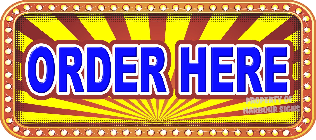 Order Here Vinyl Lettering Decal