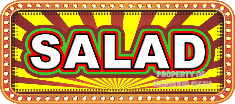 Salad Vinyl Menu Decal for your Restaurant Storefront Window or Food Trucks and Concessions.