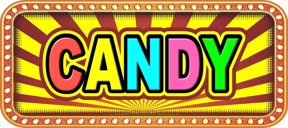 Candy Vinyl Menu Decal for your Restaurant Storefront Window or Food Trucks and Concessions.