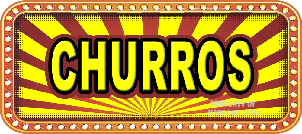 Churros Vinyl Menu Decal for your Restaurant Storefront Window or Food Trucks and Concessions.