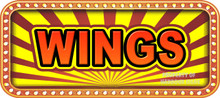 Wings Vinyl Menu Decal for your Restaurant Storefront Window or Food Trucks and Concessions.