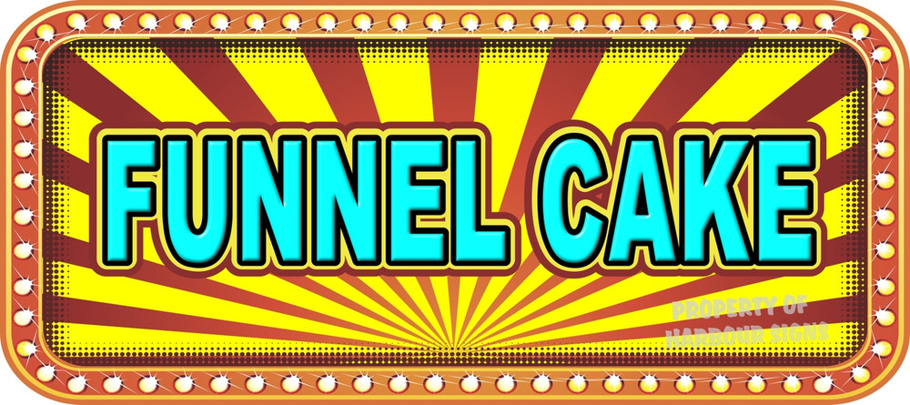 Funnel Cake Vinyl Menu Decal for your Restaurant Storefront Window or Food Trucks and Concessions.