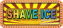 Shave Ice Vinyl Menu Decal for your Restaurant Storefront Window or Food Trucks and Concessions.