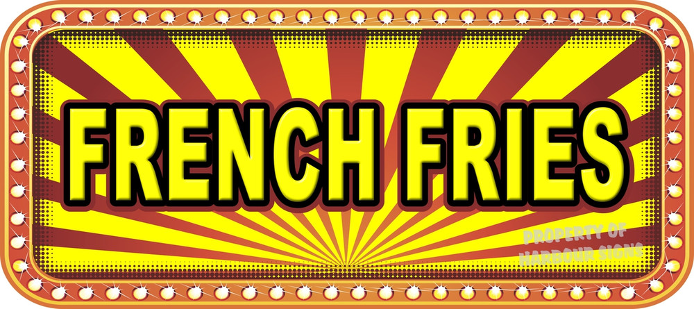 French Fries Vinyl Menu Decal for your Restaurant Storefront Window or Food Trucks and Concessions.