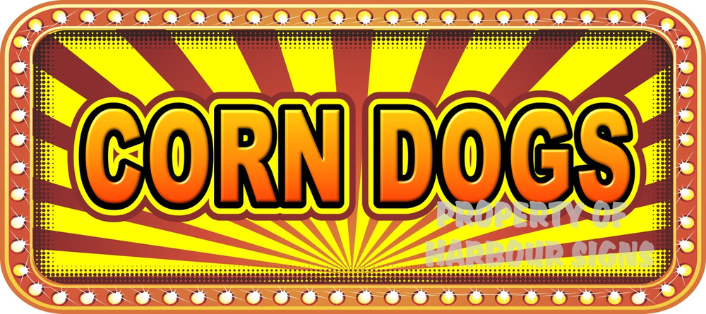 Corn Dogs Vinyl Menu Decal for your Restaurant Storefront Window or Food Trucks and Concessions.