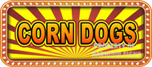 Corn Dogs Vinyl Menu Decal for your Restaurant Storefront Window or Food Trucks and Concessions.
