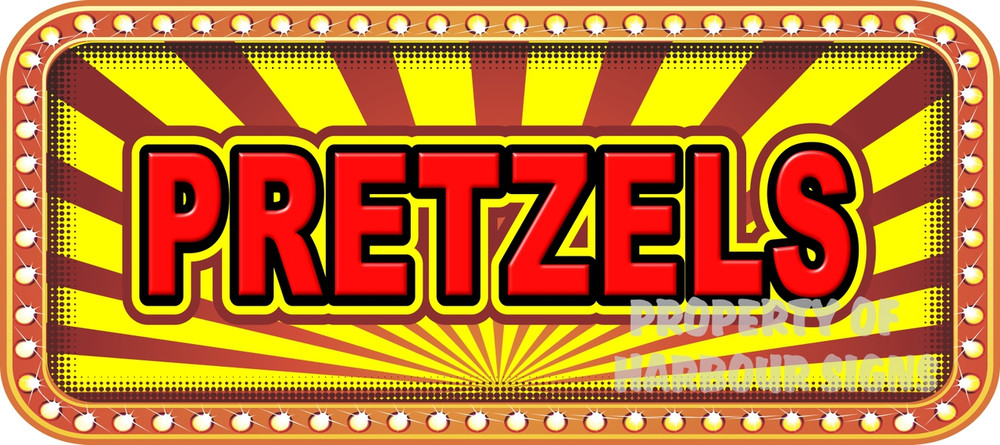 Pretzels Vinyl Menu Decal for your Restaurant Storefront Window or Food Trucks and Concessions.