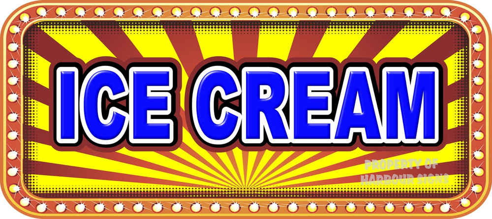 Ice Cream Vinyl Menu Decal for your Restaurant Storefront Window or Food Trucks and Concessions.