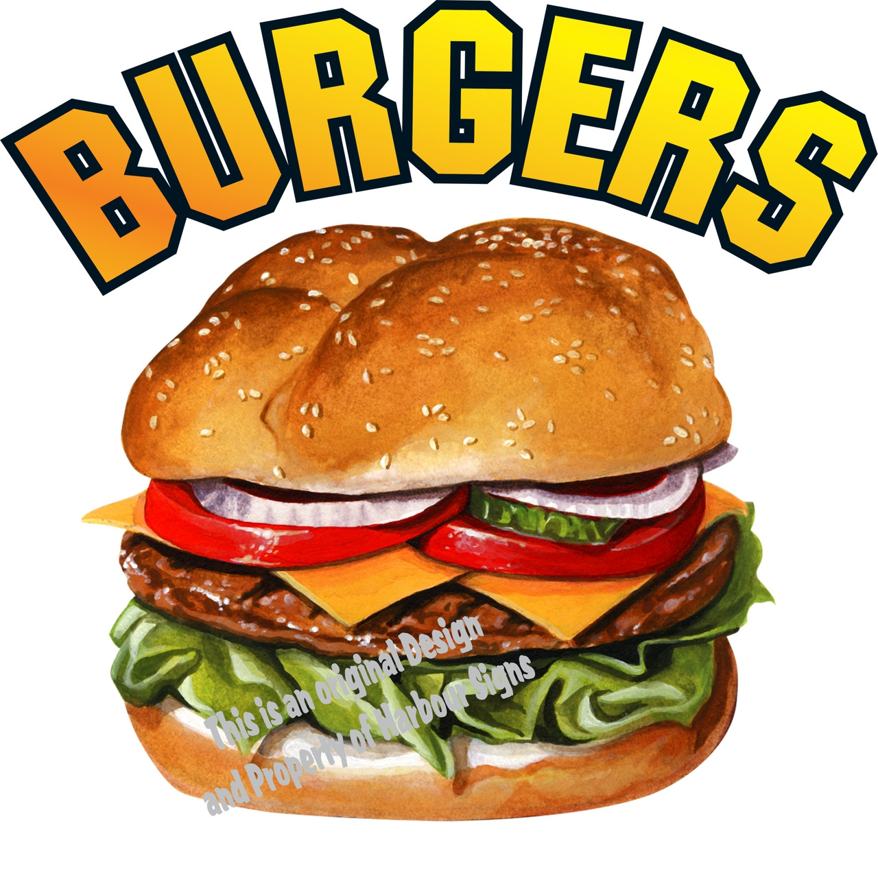 Burgers DECAL Choose Your Size Concession Food Truck Vinyl Sticker M 