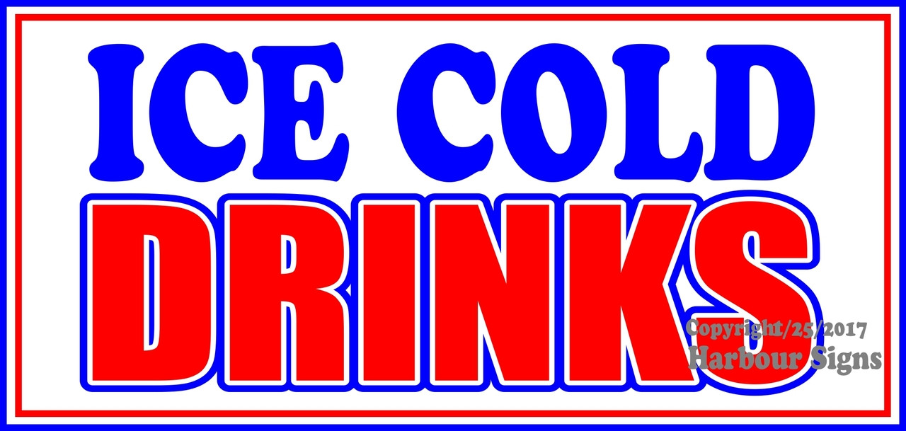 Ice Cold Drinks Concession Restaurant Food Truck Die-Cut Vinyl Sticker 