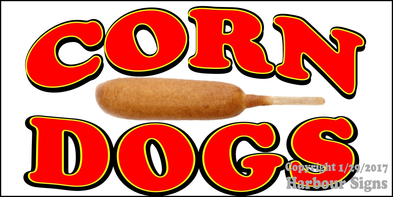 Corn Dogs DECAL Choose Your Size Monkey Concession Food Truck Sticker 