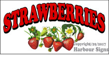 Strawberries Fruit Food Concession  Vinyl Decal Sticker