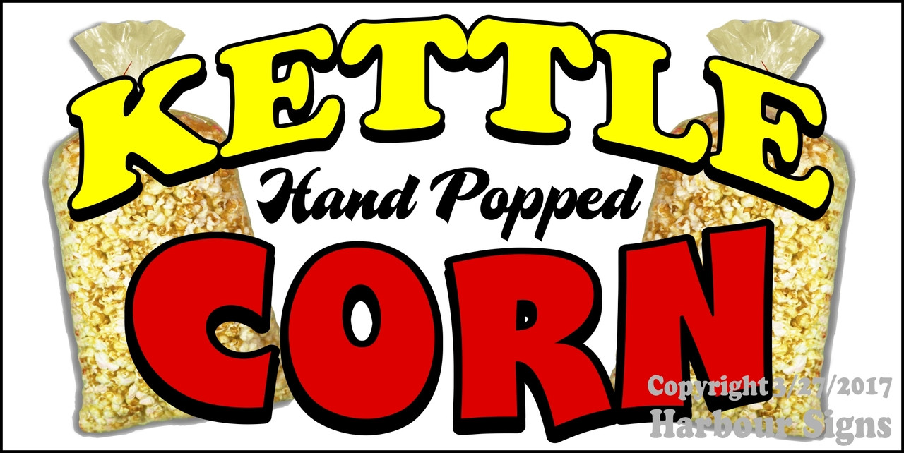 Kettle Corn Corn Popcorn Food Truck Concession Vinyl Decal Harbour Signs