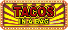 Tacos in a bag Vinyl Menu Decal for your Restaurant Storefront Window or Food Trucks and Concessions.