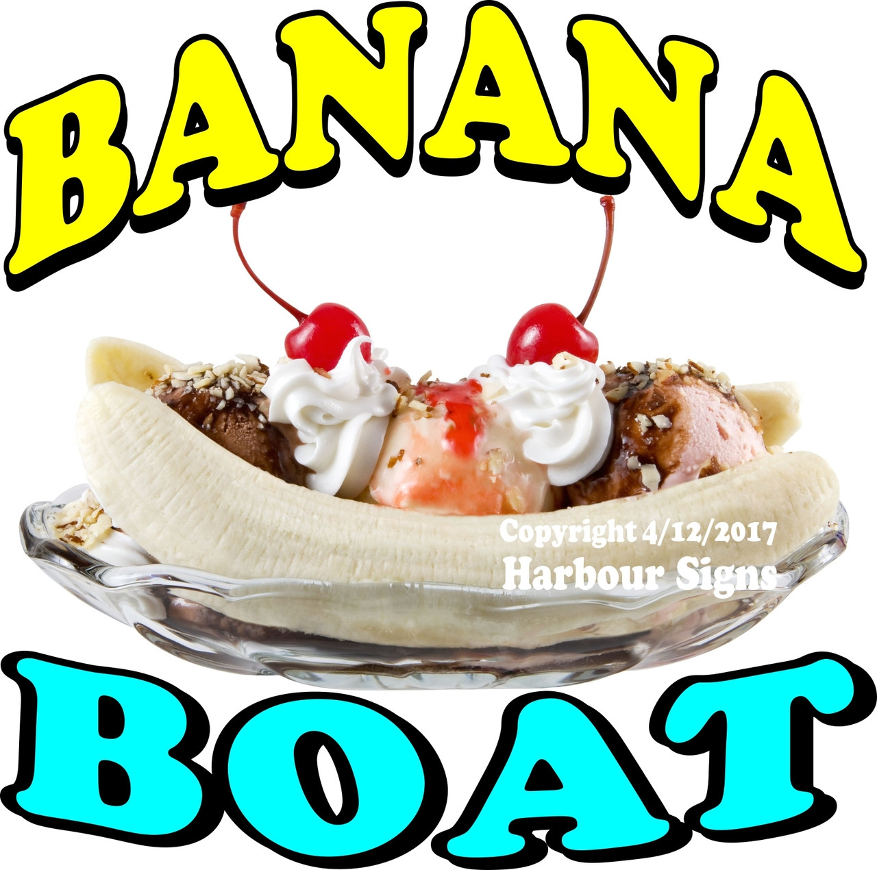 CHOOSE YOUR SIZE Banana Splits DECAL Concession Food Truck Vinyl Sticker 