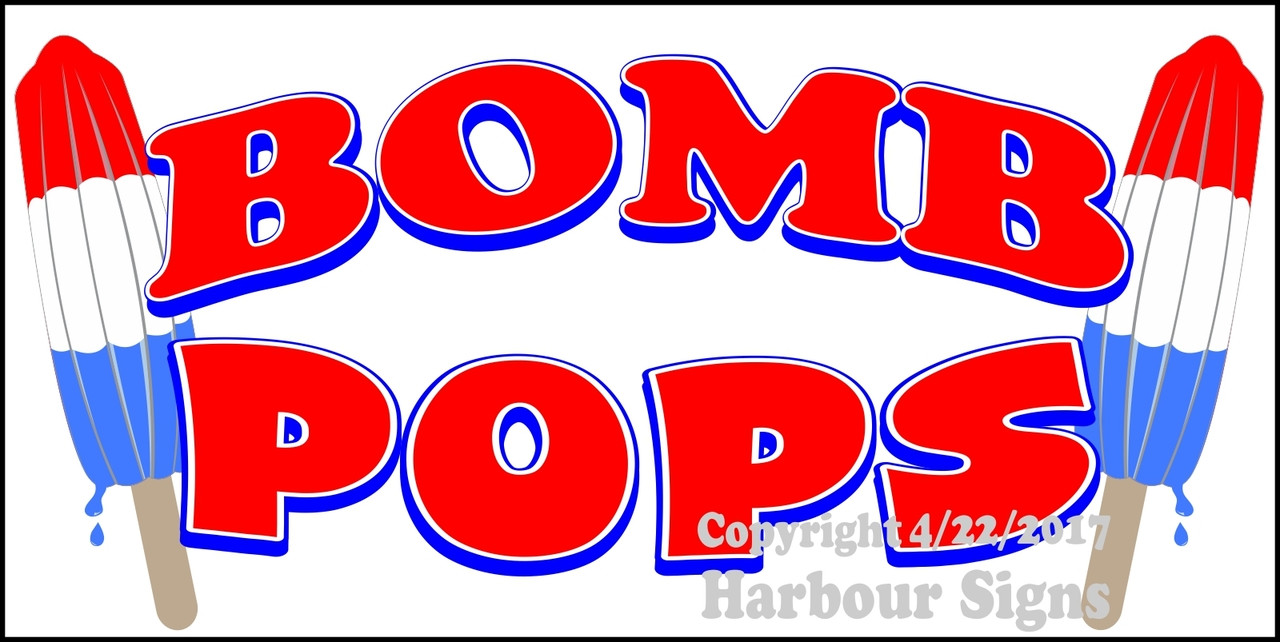 Bomb Pops Ice Cream Concession Decal Sticker 