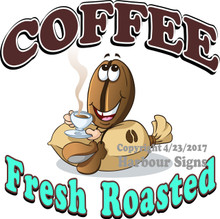 Fresh Roasted Coffee Drinks Food Concession  Vinyl Decal Sticker