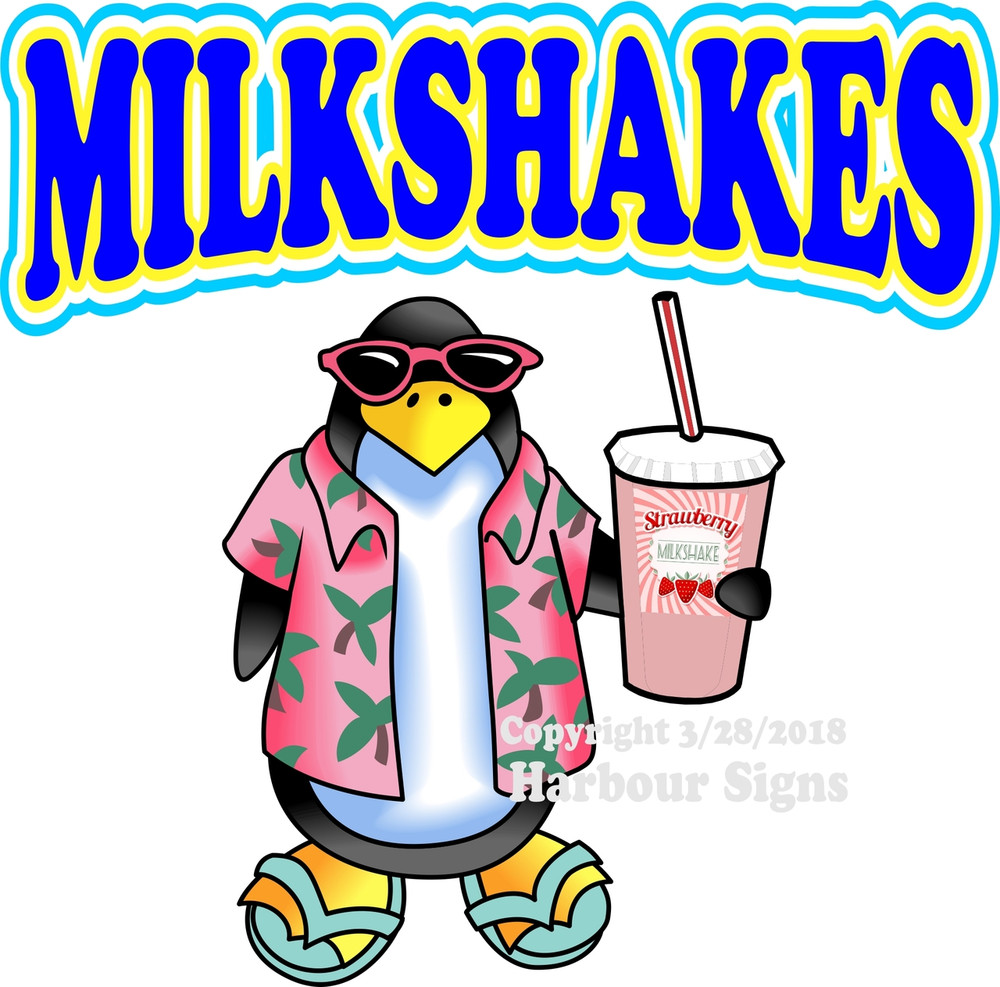 Milkshakes  Vinyl Decal 14"  Restaurant Ice Cream Concession Food Truck Catering 