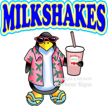 Milkshake Vinyl DECAL Penguin Food Concession 