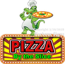Pizza By the Slice Vinyl DECAL Alligator Food Concession 