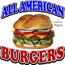 Burgers Cheeseburger Cheese Concession Fast Food Truck Vinyl Sticker Menu Decal 