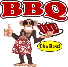 Grill Menu Rib Tips Decal 14" BBQ Food Truck Concession Restaurant Vinyl 