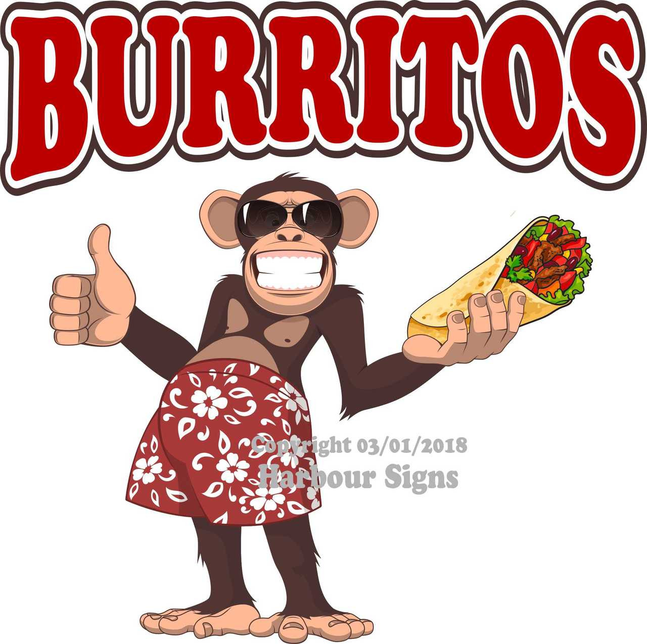 CHOOSE SIZE Concession Food Truck Vinyl Signs Sticker Burritos DECAL 