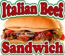 Italian Beef Sandwich Decal Food Concession  Vinyl Sticker