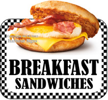 Breakfast Sandwiches Decal Food Truck Concession Vinyl Sticker BW