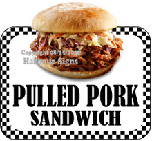 BBQ Pulled Pork Sandwich Decal Food Concession  Vinyl Sticker BW