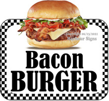 Bacon Burger Decal Burgers Food Truck Concession Vinyl Sticker BW