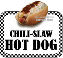  Chili Slaw Hot Dog Decal Food Truck Concession Vinyl Sticker BW