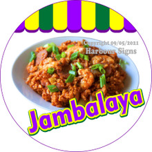 Jambalaya DECAL Circle Food Truck Concession  Vinyl Sticker Circle