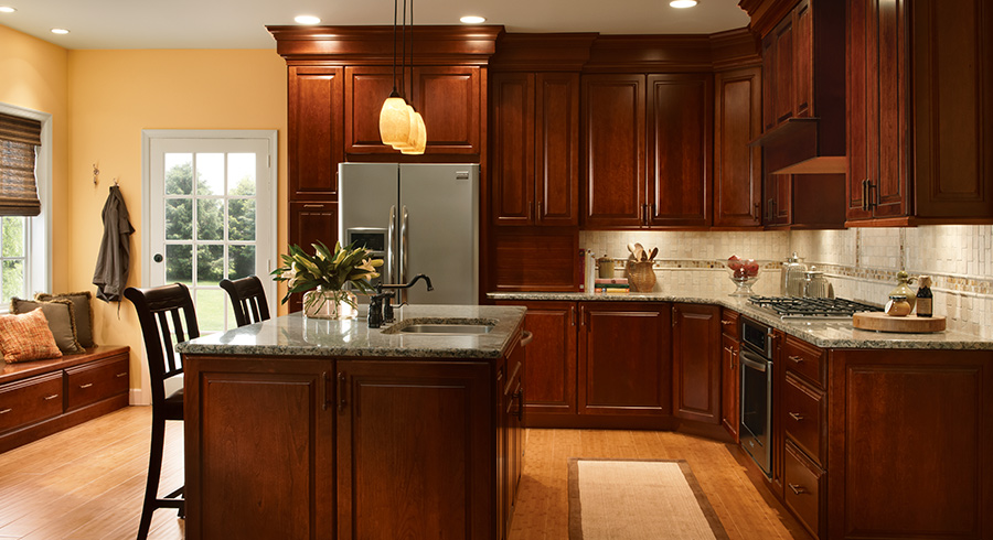 4 Unique Ways To Use Cherry Cabinets In Your Kitchen - KraftMaid